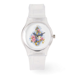 Reloj De Pulsera Treble arrecife con rosas rosas rosas rosas