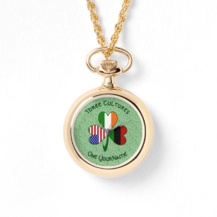 Reloj De Pulsera Trebol personalizado afroamericano irlandés