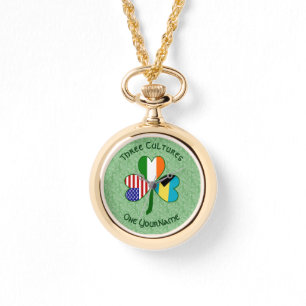 Reloj De Pulsera Trébol Personalizado Irlandés Bahamiano EEUU