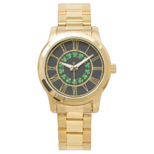 Reloj De Pulsera Tréboles irlandeses del verde del alcohol