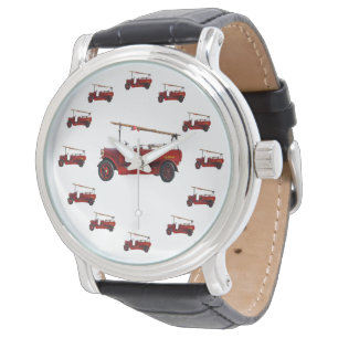 Reloj De Pulsera Trece Camiones de Fuego Vintage Rojos,