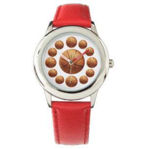 Reloj De Pulsera Trece Naranjas de baloncesto, Kids Leather Watch,