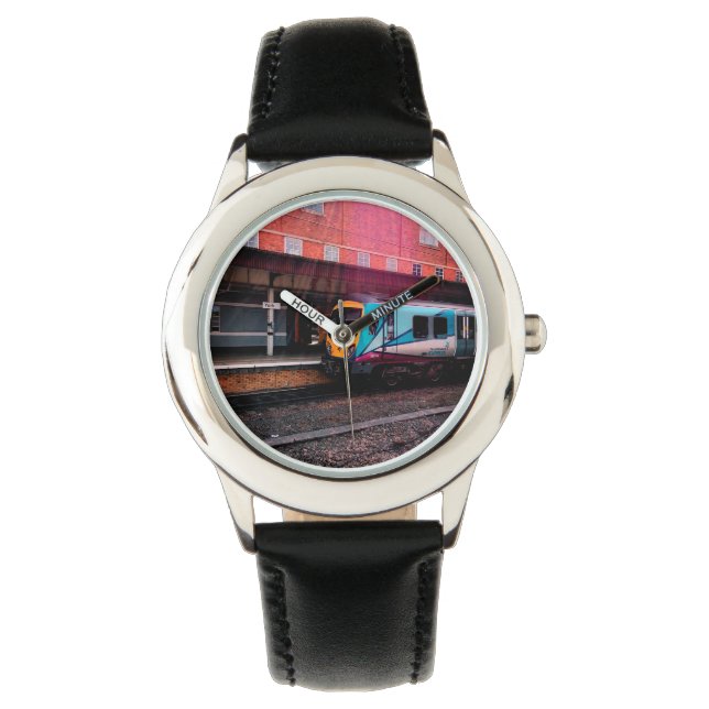 Reloj De Pulsera Tren azul claro, bajo puente (Anverso)