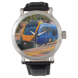 Reloj De Pulsera Tren azul y amarillo