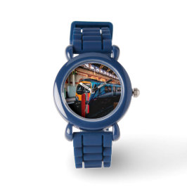 Reloj De Pulsera Tren azul y amarillo