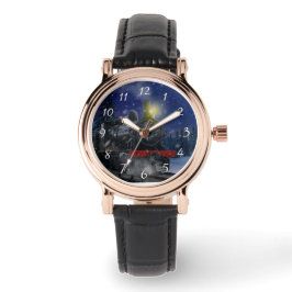 Reloj De Pulsera Tren de Navidad en la nieve