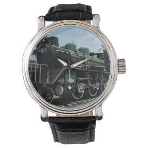 Reloj De Pulsera Tren de vapor de la Segunda Guerra Mundial en el p