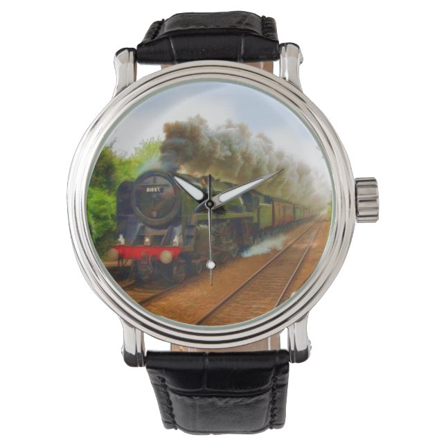 Reloj De Pulsera Tren de vapor del ferrocarril británico para el ar (Anverso)
