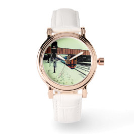 Reloj De Pulsera Tren turquesa y amarillo