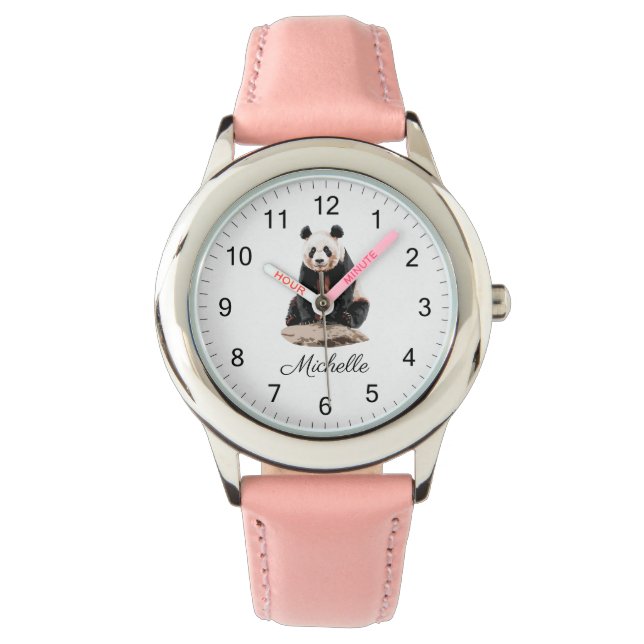 Reloj De Pulsera Trendy Cute Panda Bear Personalized  (Anverso)