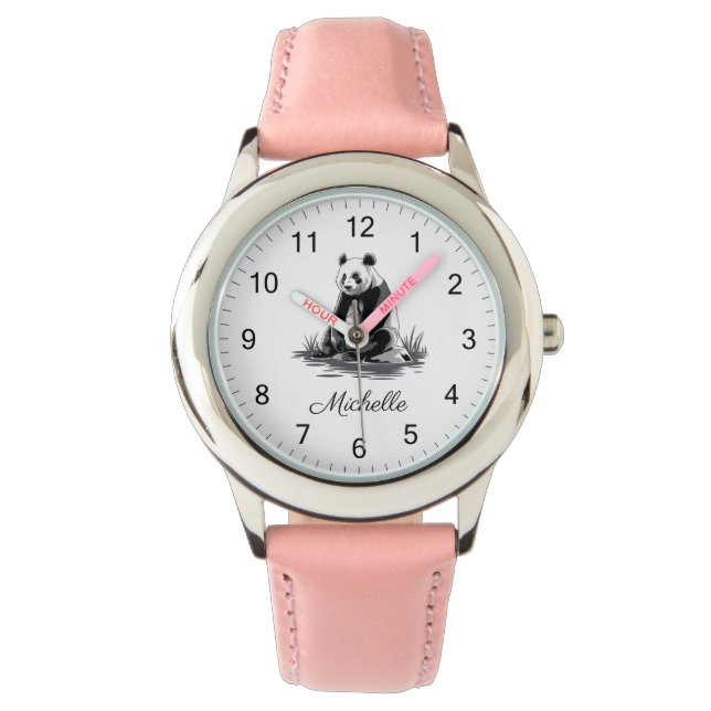 Reloj De Pulsera Trendy Cute Panda Bear Personalized  (Anverso)