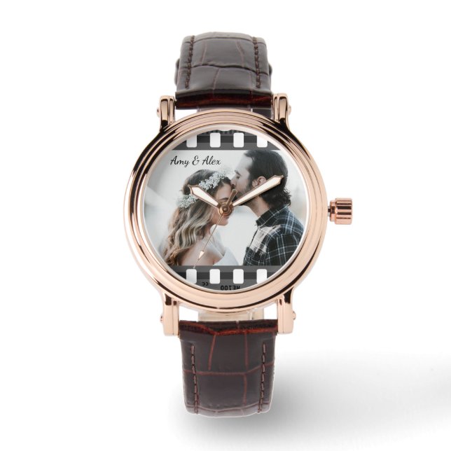 Reloj De Pulsera Trendy Film Reel Movie Personalizado Picture Frame (Anverso)