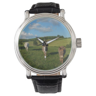 Reloj De Pulsera Tres burros en un campo