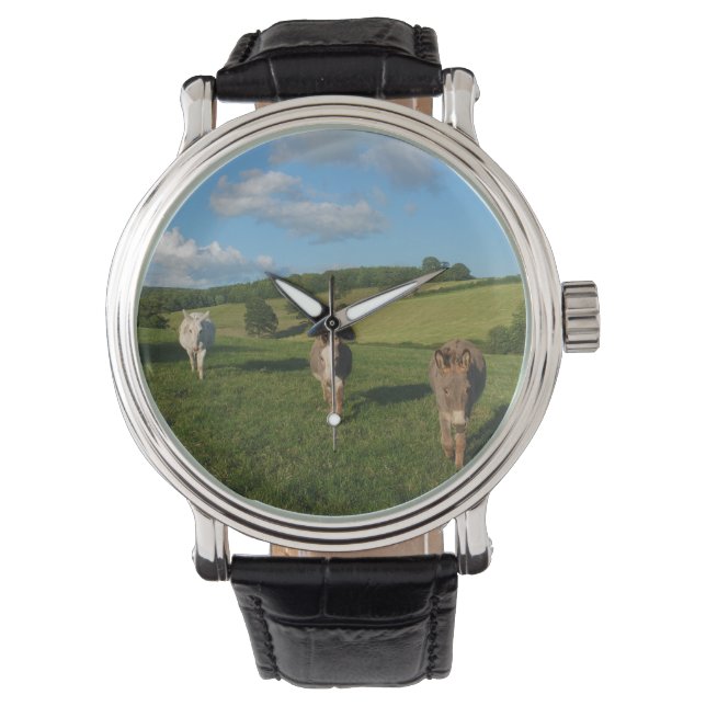 Reloj De Pulsera Tres burros en un campo (Anverso)
