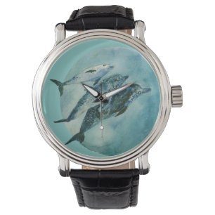 Reloj De Pulsera Tres delfines juguetones