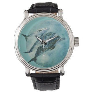 Reloj De Pulsera Tres delfines juguetones