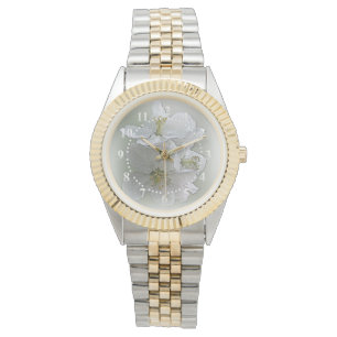 Reloj De Pulsera tres flores blancas