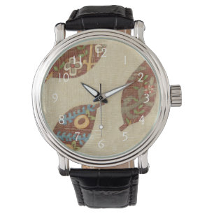 Reloj De Pulsera Tres hojas sobre fondo de textura lineal