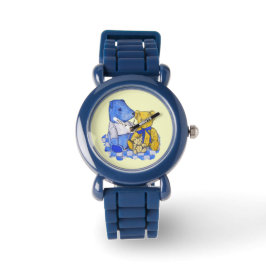Reloj De Pulsera tres lindos teddies en tela de picnic