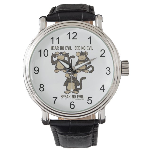 Reloj De Pulsera Tres monos sabios (Anverso)