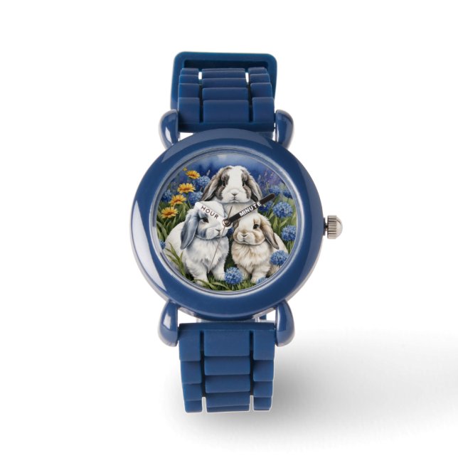Reloj De Pulsera Tres niños pequeños conejos de conejo (Anverso)