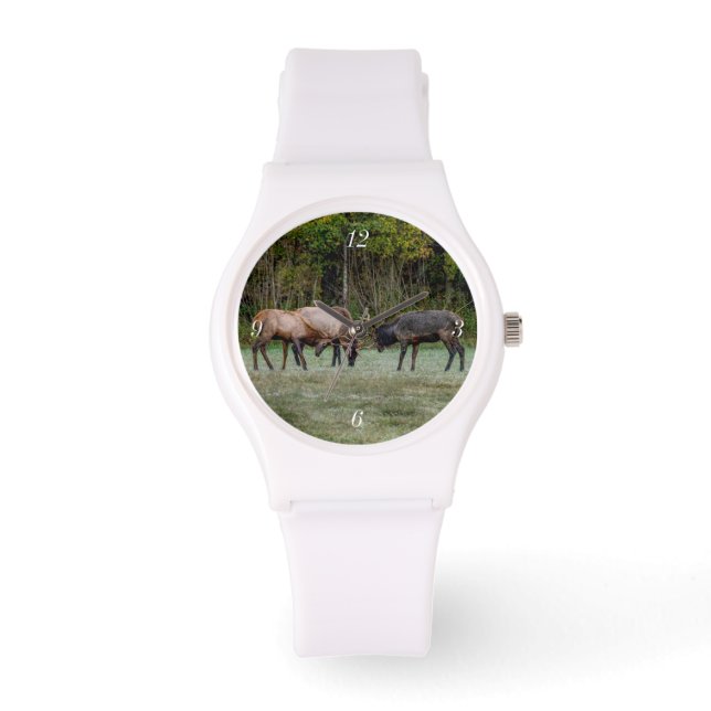 Reloj De Pulsera Tres peleas de alce toro (Anverso)