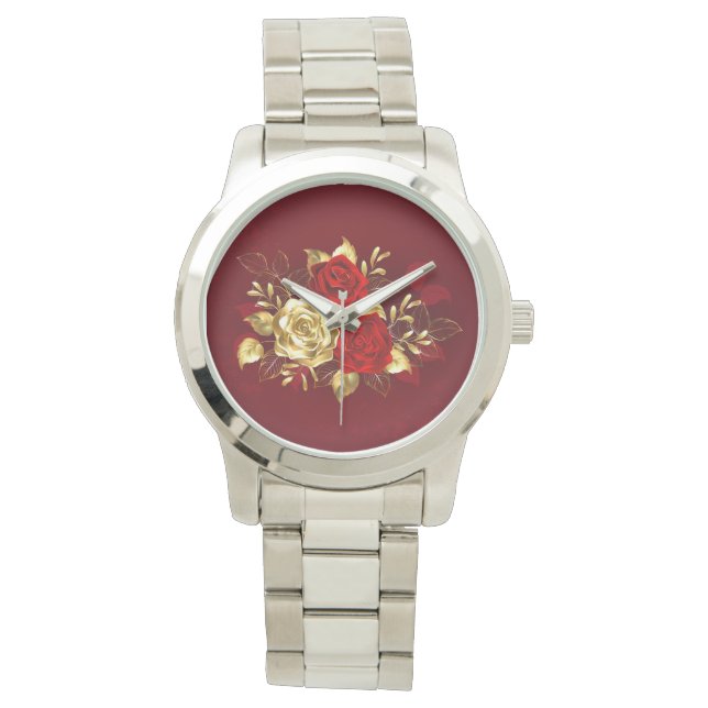 Reloj De Pulsera Tres Rosas Joyas (Anverso)