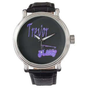 Reloj De Pulsera Trevor De Espuma Azul, Nombre, Con Camión De Fuego