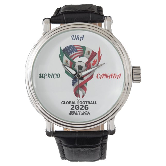 Reloj De Pulsera Tri-Nation Flag Wristwatch | 2026 Match Date  (Anverso)