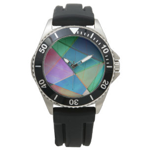 Reloj De Pulsera Triángulos modernos y coloridos, formas trapezoide