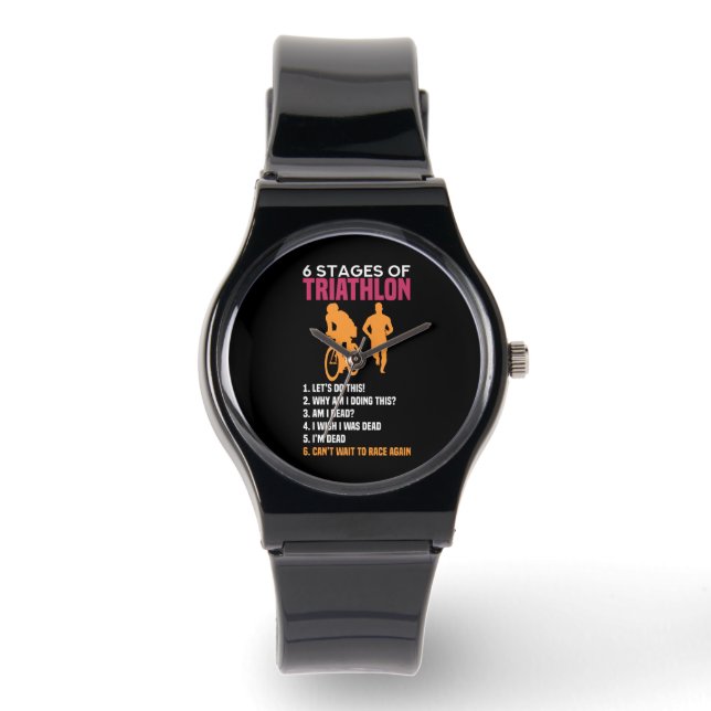 Reloj De Pulsera Triatlón - 6 Etapas De Triatlón (Anverso)