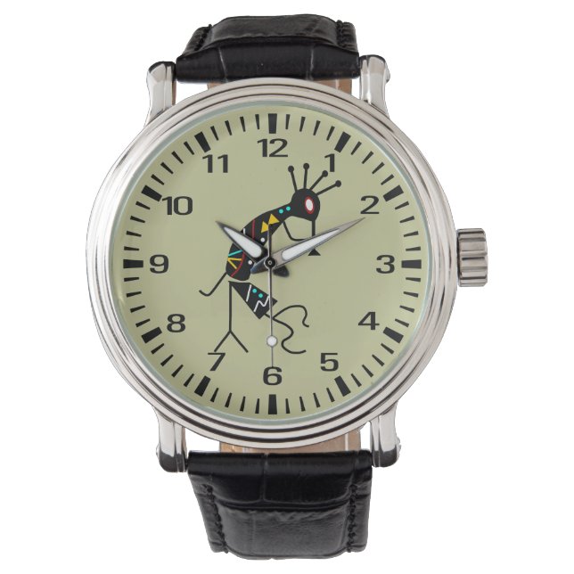 Reloj De Pulsera Tribal suroeste azteca personalizada Kokopelli (Anverso)