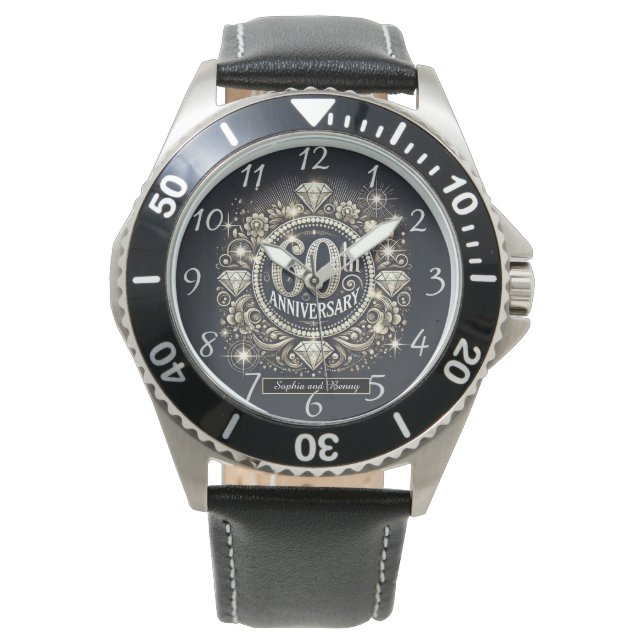 Reloj De Pulsera Tributo brillante: Diseño del 60° Aniversario (Anverso)