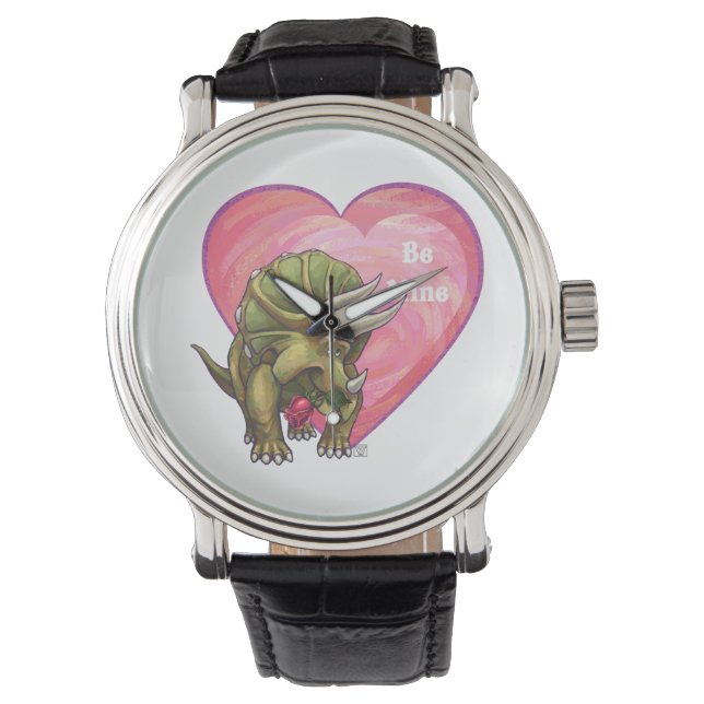 Reloj De Pulsera Triceratops Red Rose Heart (Anverso)