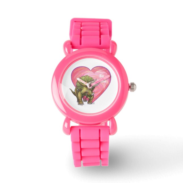Reloj De Pulsera Triceratops Red Rose Heart (Anverso)
