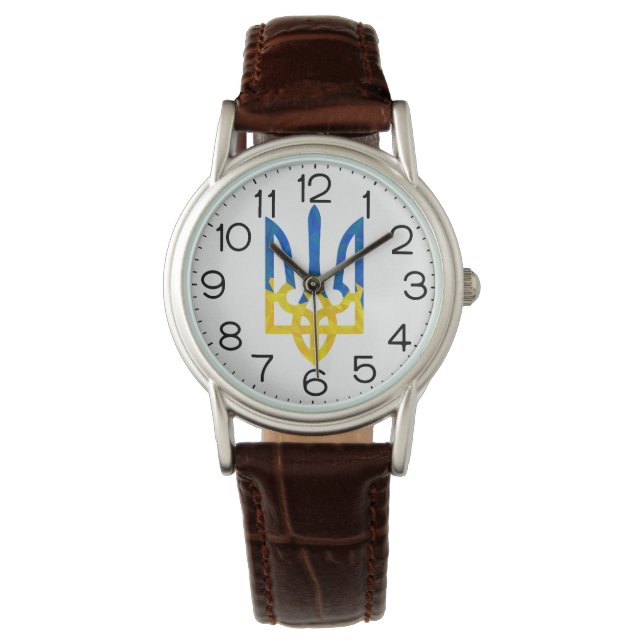 Reloj De Pulsera Tridente ucraniano de bajo polígono (Anverso)