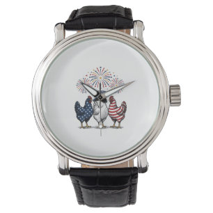 Reloj De Pulsera Trio de pollo patriótico grabado vintage vector De