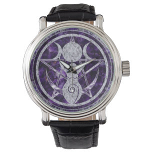 Reloj De Pulsera Triple luna - Diosa - Ametista y plateado