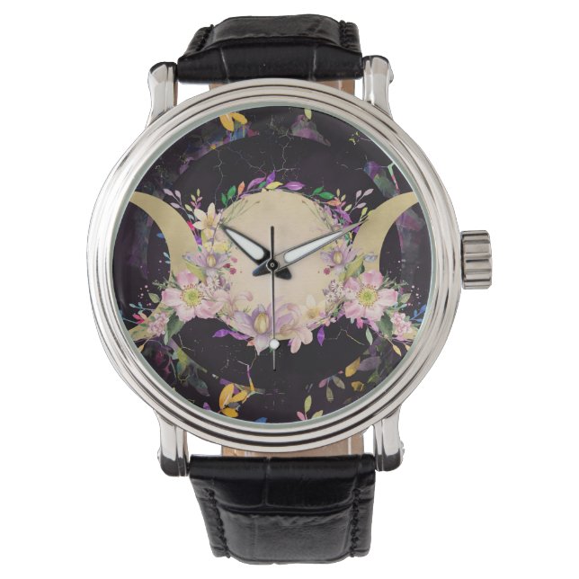 Reloj De Pulsera Triple luna - Triple diosa - acuarela (Anverso)