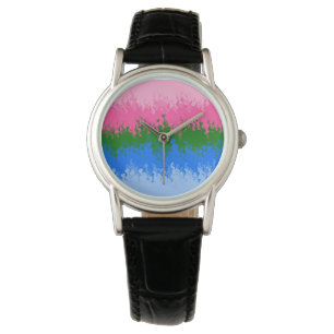 Reloj De Pulsera Trippy en voz baja Resumen Bandera del Orgullo rom