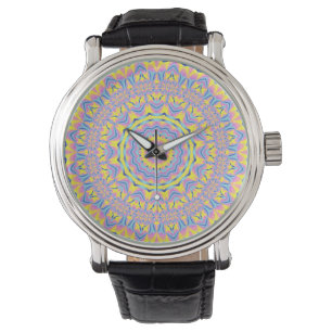 Reloj De Pulsera Trippy Groovy Funky Hippie Colorful Neon Mandala
