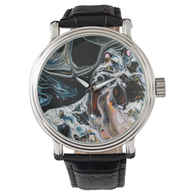 Reloj De Pulsera Trippy Resumen Surreal Swirls Art (Anverso)