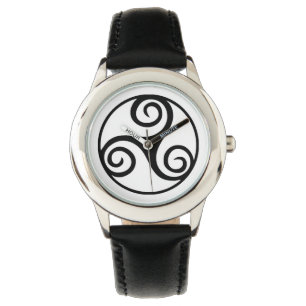 Reloj De Pulsera Triskelion o Triskele blanco y negro