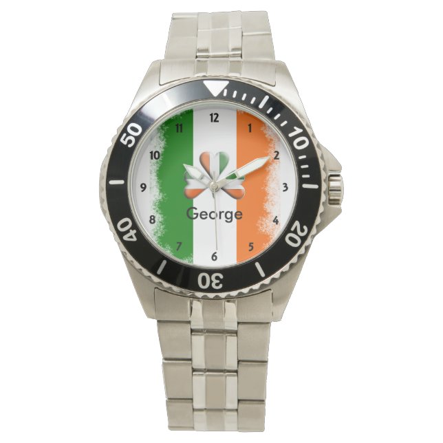 Reloj De Pulsera Trituración irlandesa de colores Shamrock personal (Anverso)