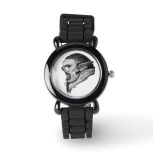 Reloj De Pulsera Troll - diseño en blanco y negro