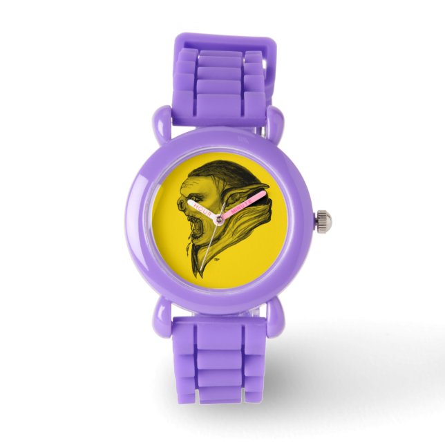 Reloj De Pulsera Troll - diseño negro y amarillo (Anverso)