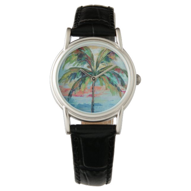 Reloj De Pulsera Tropical | Árbol de palma (Anverso)