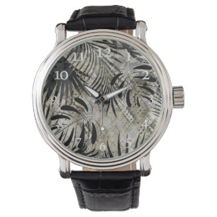 Reloj De Pulsera Tropical, Botánica, piel de serpiente, hojas, palm