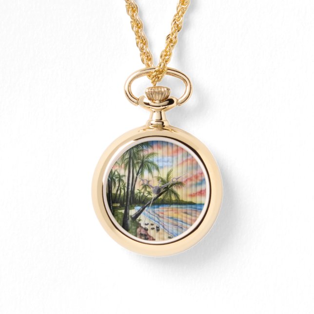 RELOJ DE PULSERA TROPICAL PALM TREES BEACH BLINDS (Anverso)