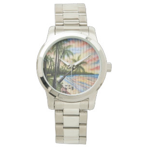 RELOJ DE PULSERA TROPICAL PALM TREES BEACH BLINDS